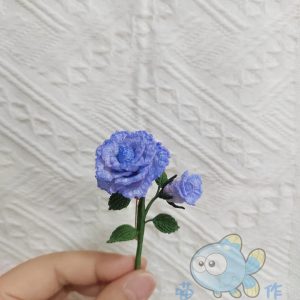 喵喵鱼手作微钩胭脂扣玫瑰胸针