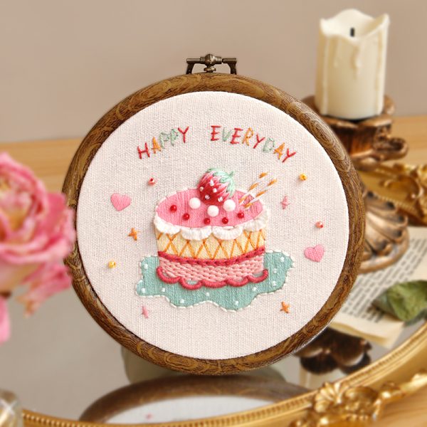 birthday cake Embroidery Diy craft kit