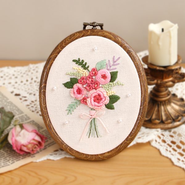 flower bouquet Embroidery Diy craft kit