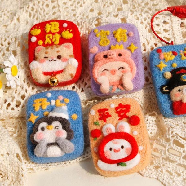 Rich Pig Wool Felt Keychain DIY Craft Kit - 图片 3