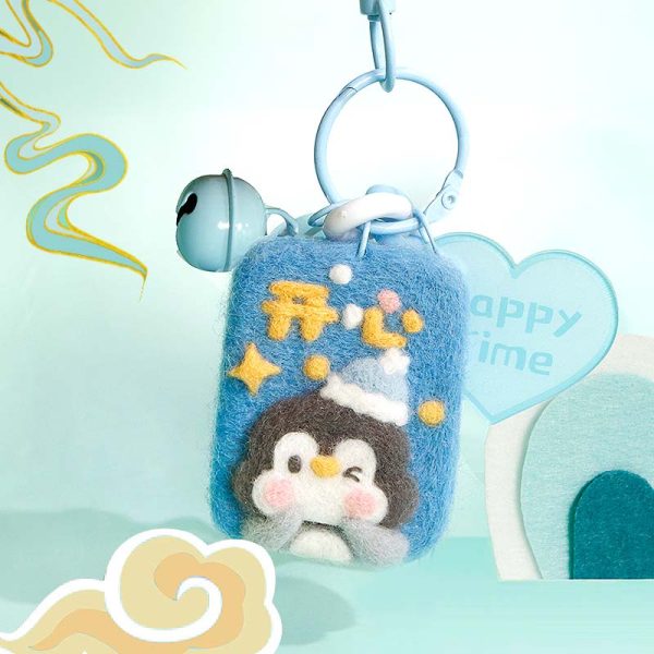 Happy Penguin Wool Felt Keychain DIY Craft Kit