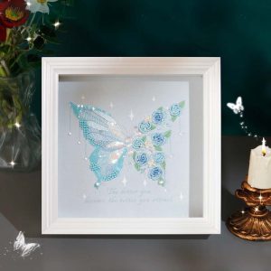 Blue Butterfly Embroidery Diy craft kit