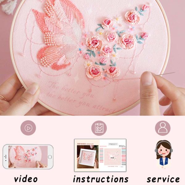 Blue Butterfly Embroidery Diy craft kit - Image 2