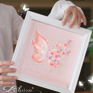 Pink Butterfly Embroidery Diy craft kit