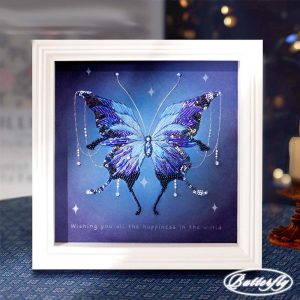 Flash-Blue Butterfly Embroidery Diy craft kit