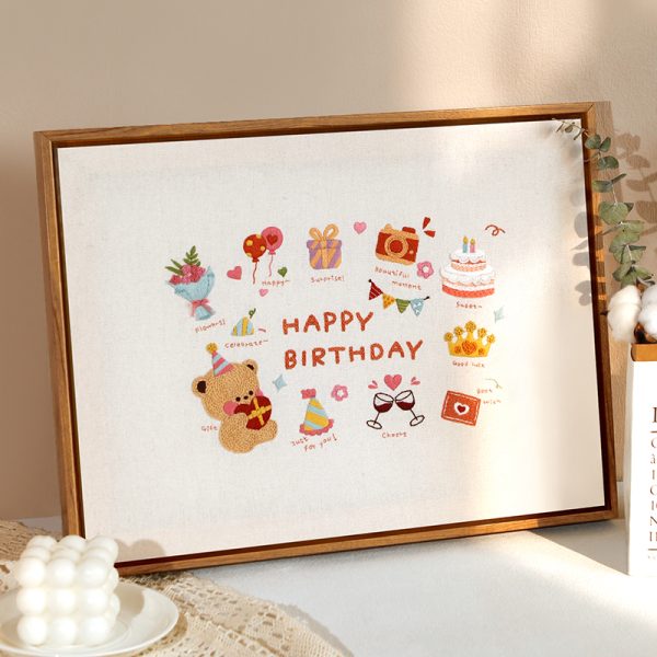 Birthday Bear Embroidery Diy craft kit