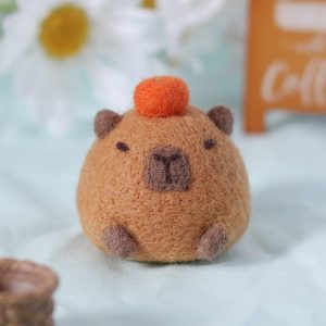 Og-Capybara Wool Felt Keychain DIY Craft Kit