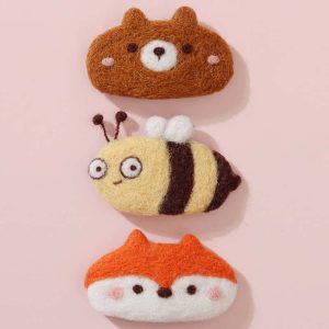 Cute Animals Set3 Wool Felt Hairpin DIY Craft Kit