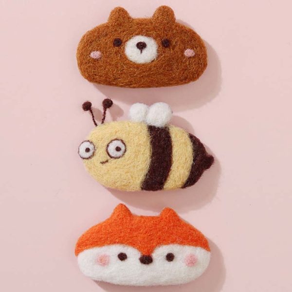 Cute Animals Set3 Wool Felt Hairpin DIY Craft Kit