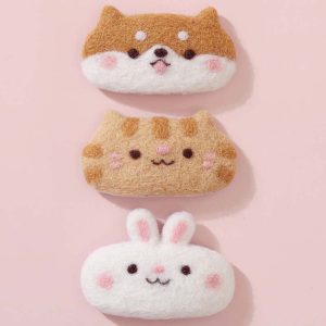 Cute Animals Set5 Wool Felt Hairpin DIY Craft Kit