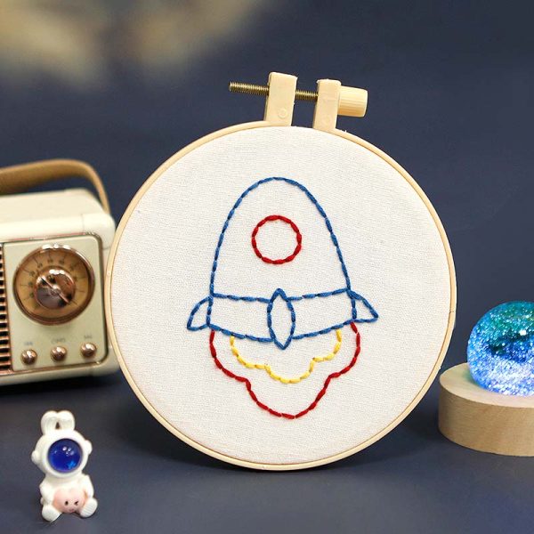 Children's Rocket Embroidery Diy craft kit