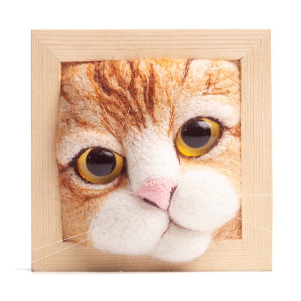 Cute OrangeCat Wool Felt Ornament DIY Craft Kit